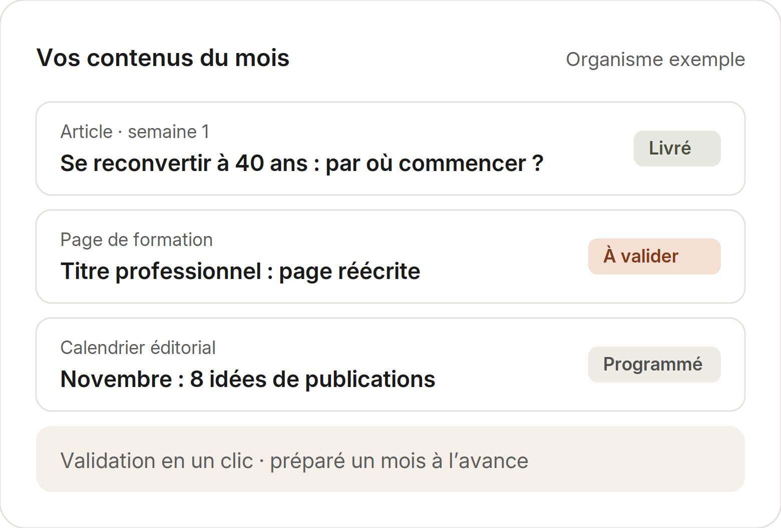 Exemple de contenus SEO et page de formation réalisés par WebSmart